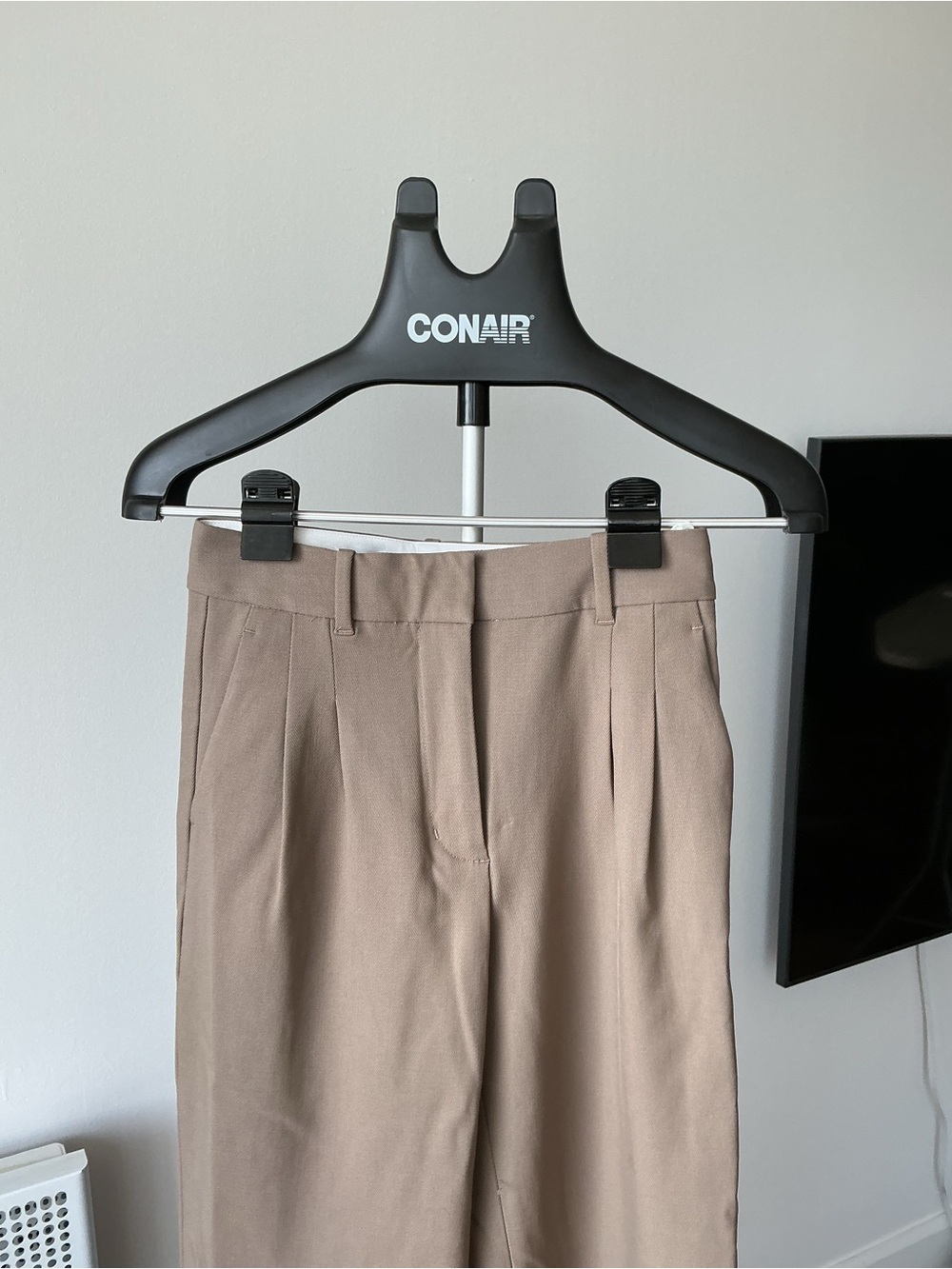 Aritzia Women’s Wool Pleated Chinos Pants in Taupe